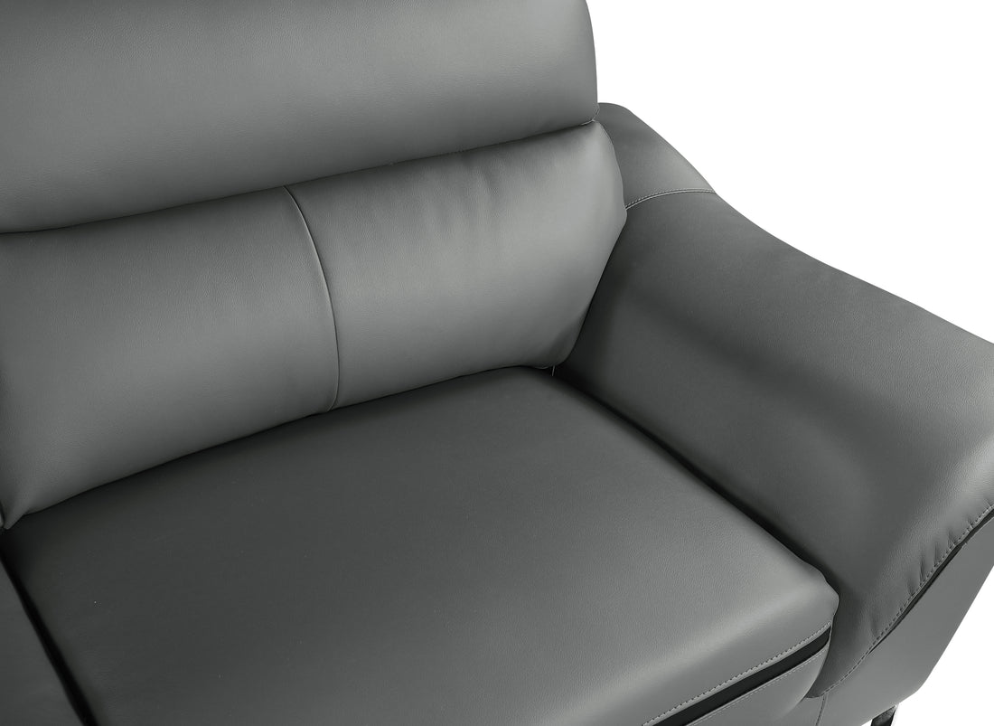 Genuine Leather Chair Gray Foam Leather