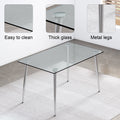 Modern Minimalist Rectangular Glass Dining Table For 4 6 With 0.31