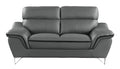 Genuine Leather Sofa Gray Foam Leather