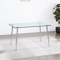 Modern Minimalist Rectangular Glass Dining Table For 4 6 With 0.31