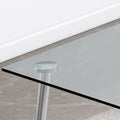 Modern Minimalist Rectangular Glass Dining Table For 4 6 With 0.31