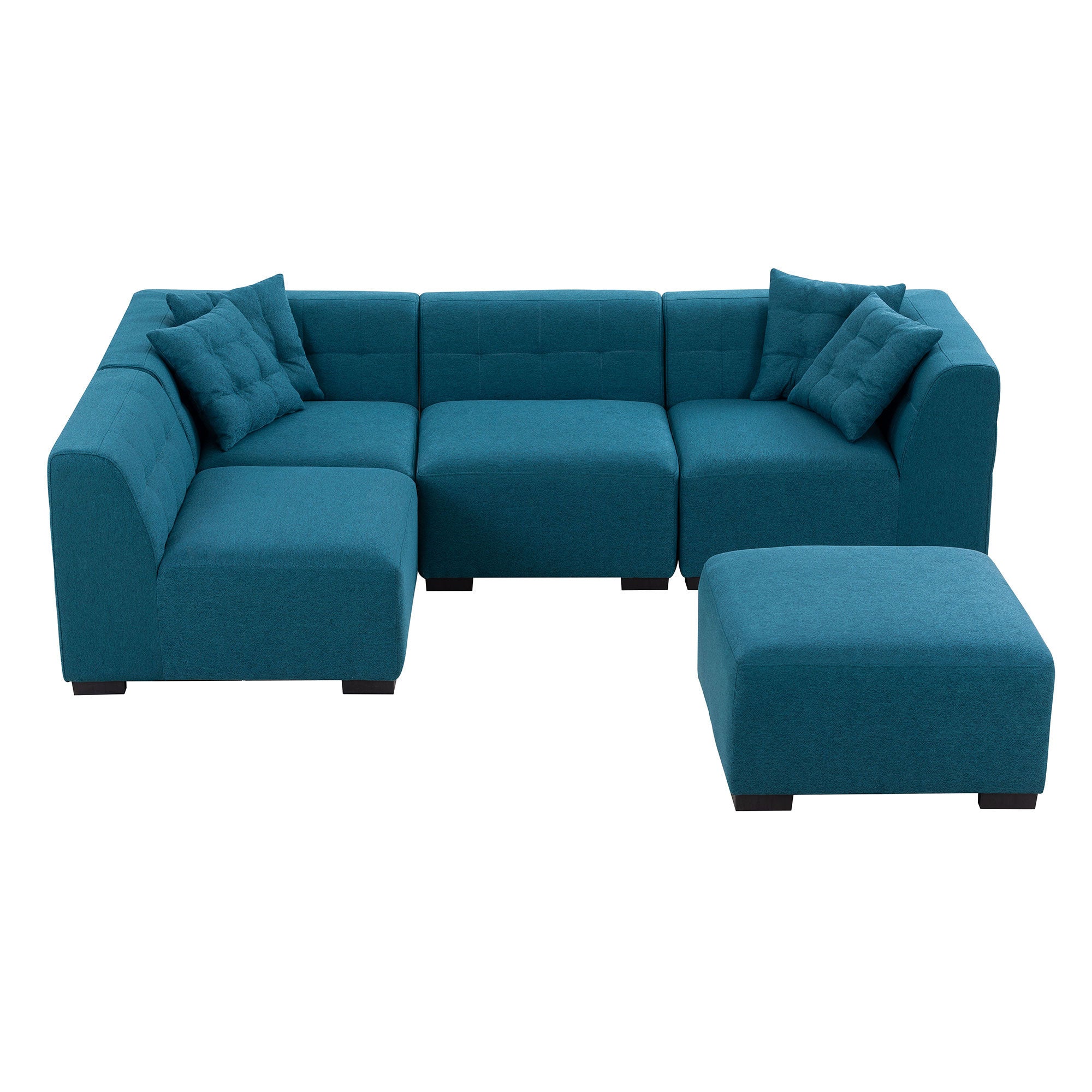 Sectional Sofa with Removable Ottoman Green green-fabric