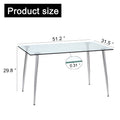 Modern Minimalist Rectangular Glass Dining Table For 4 6 With 0.31