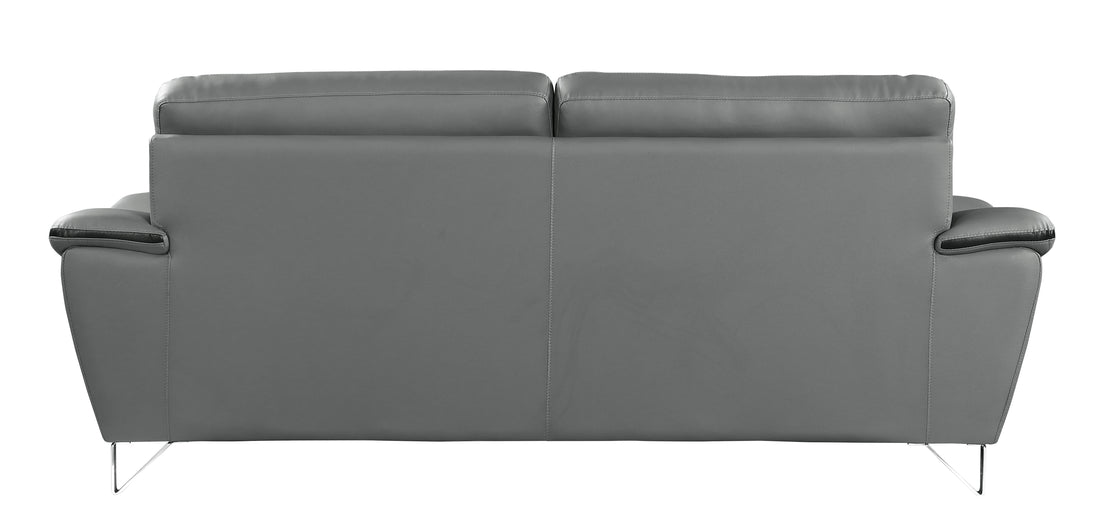 Genuine Leather Loveseat Gray Foam Leather