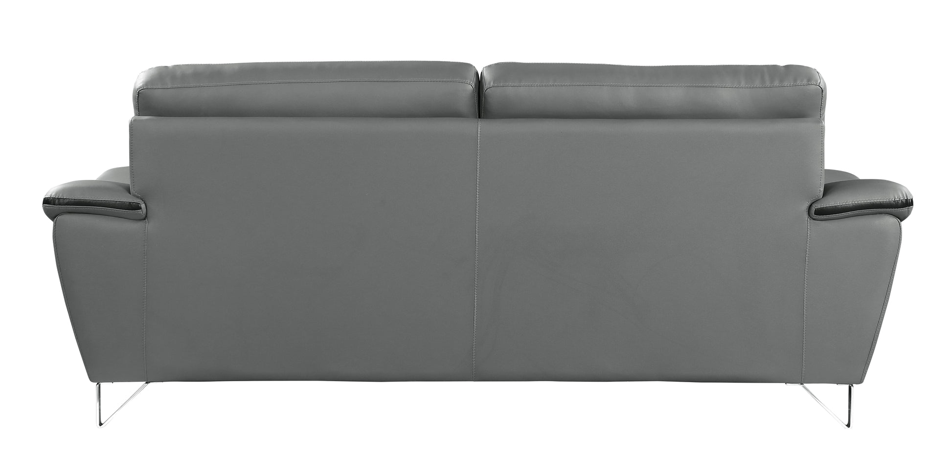 Genuine Leather Loveseat Gray Foam Leather