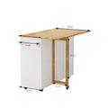 Kitchen Island Cart with 2 Door Cabinet and Three white-mdf