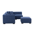 Sectional Sofa With Ottoman Diy Combination Sofa Blue Dark Blue Fabric