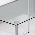 Modern Minimalist Rectangular Glass Dining Table For 4 6 With 0.31