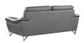 Genuine Leather Loveseat Gray Foam Leather