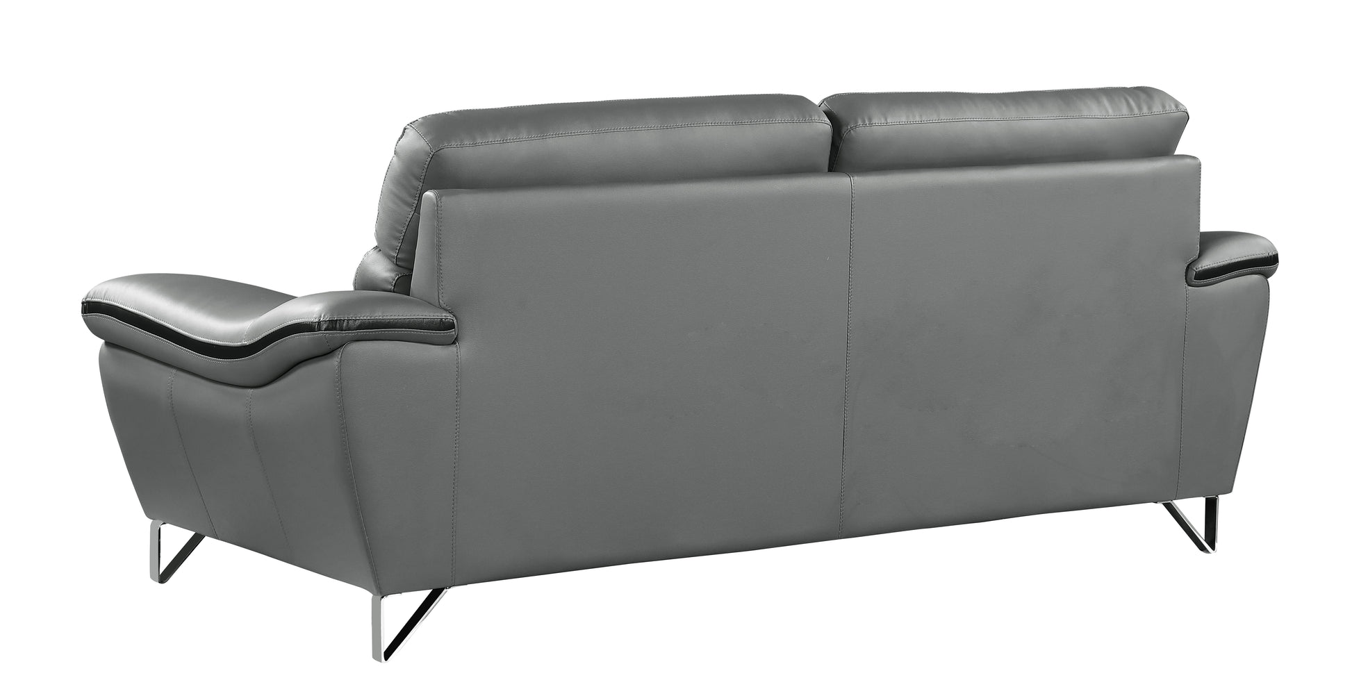 Genuine Leather Loveseat Gray Foam Leather
