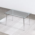 Modern Minimalist Rectangular Glass Dining Table For 4 6 With 0.31