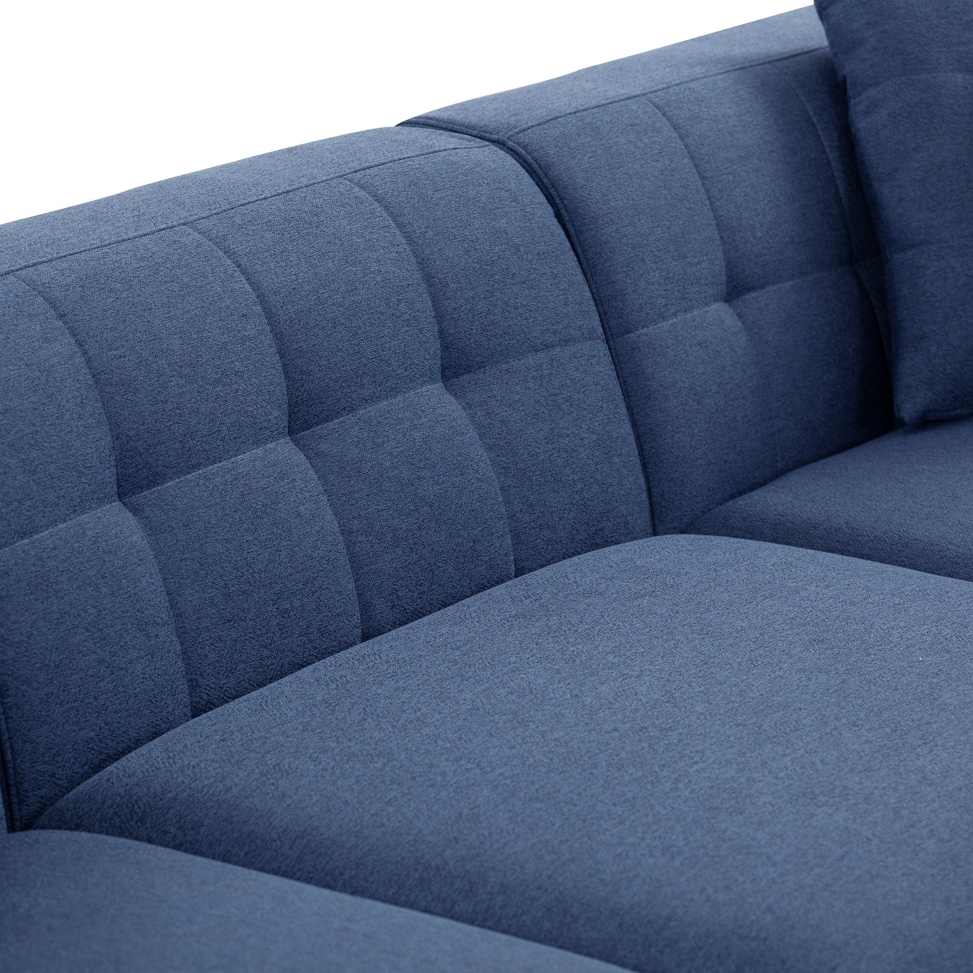Sectional Sofa with Ottoman DIY Combination Sofa Blue dark blue-fabric