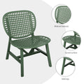 3 Pieces Hollow Design Retro Patio Table Chair Set All Weather Conversation Bistro Set Outdoor Table With Open Shelf And Lounge Chairs With Widened Seat For Balcony Garden Yard Green Green Polypropylene