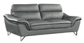 Genuine Leather Loveseat Gray Foam Leather