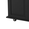 Kitchen Island Cart With 2 Door Cabinet And Three Drawers,43.31 Inch Width With Spice Rack, Towel Rack Black Black Mdf