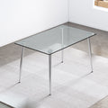 Modern Minimalist Rectangular Glass Dining Table For 4 6 With 0.31