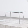 Modern Minimalist Rectangular Glass Dining Table For 4 6 With 0.31