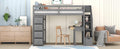 Twin Size Loft Bed With Storage Drawers ,Desk And Stairs, Wooden Loft Bed With Shelves Gray Gray Solid Wood