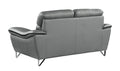 Genuine Leather Sofa Gray Foam Leather