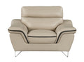 Genuine Leather Chair Beige Foam Leather