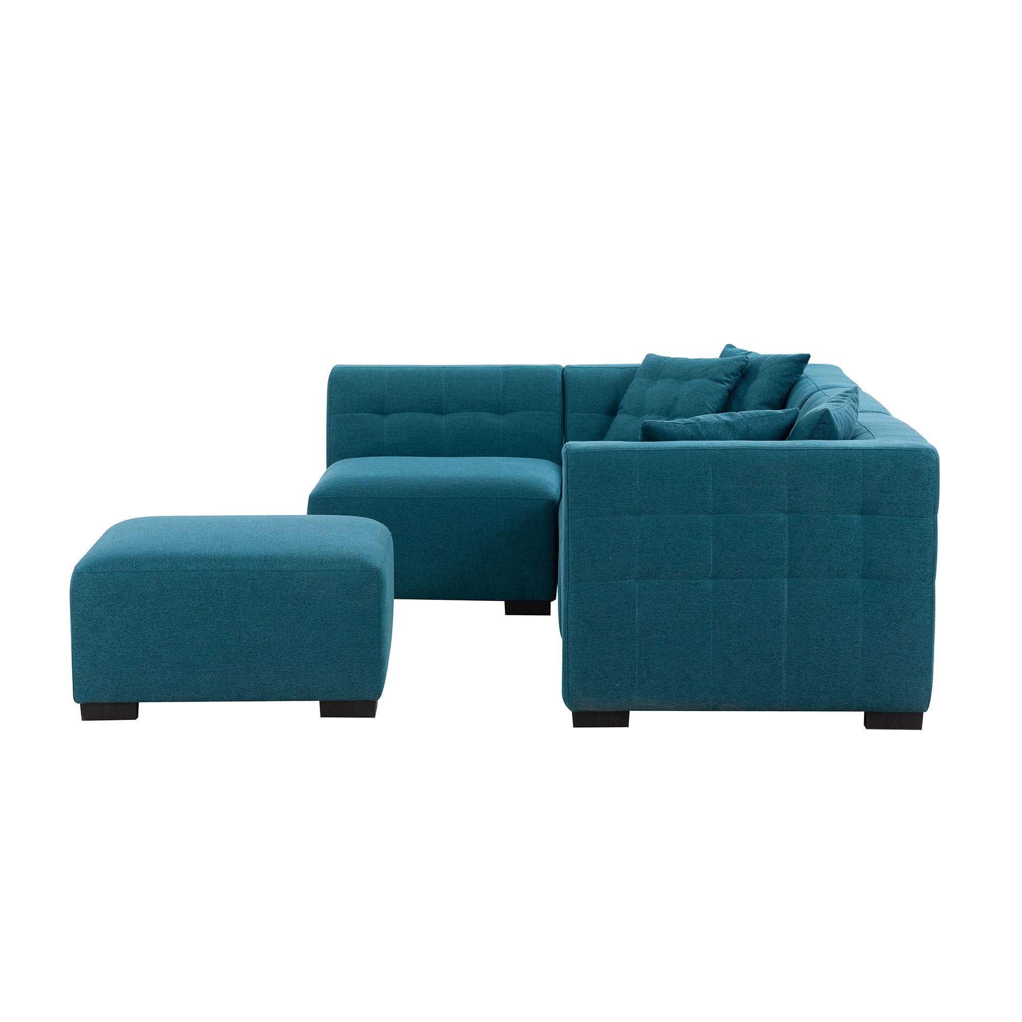 Sectional Sofa with Removable Ottoman Green green-fabric