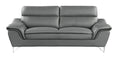 Genuine Leather Loveseat Gray Foam Leather