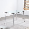 Modern Minimalist Rectangular Glass Dining Table For 4 6 With 0.31