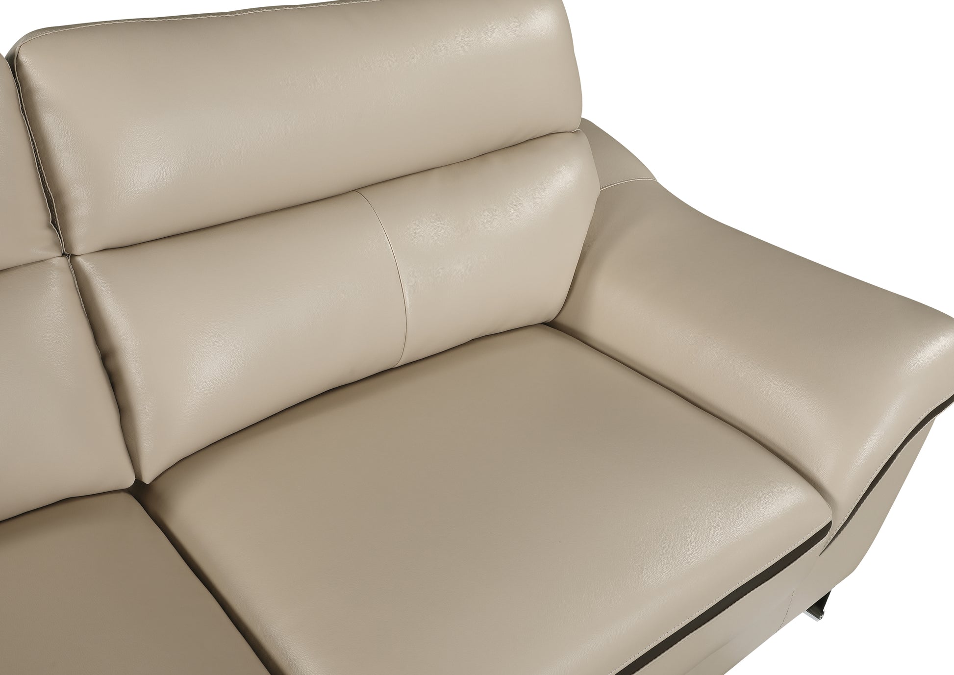 Genuine Leather Chair Beige Foam Leather