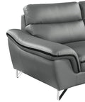 Genuine Leather Loveseat Gray Foam Leather