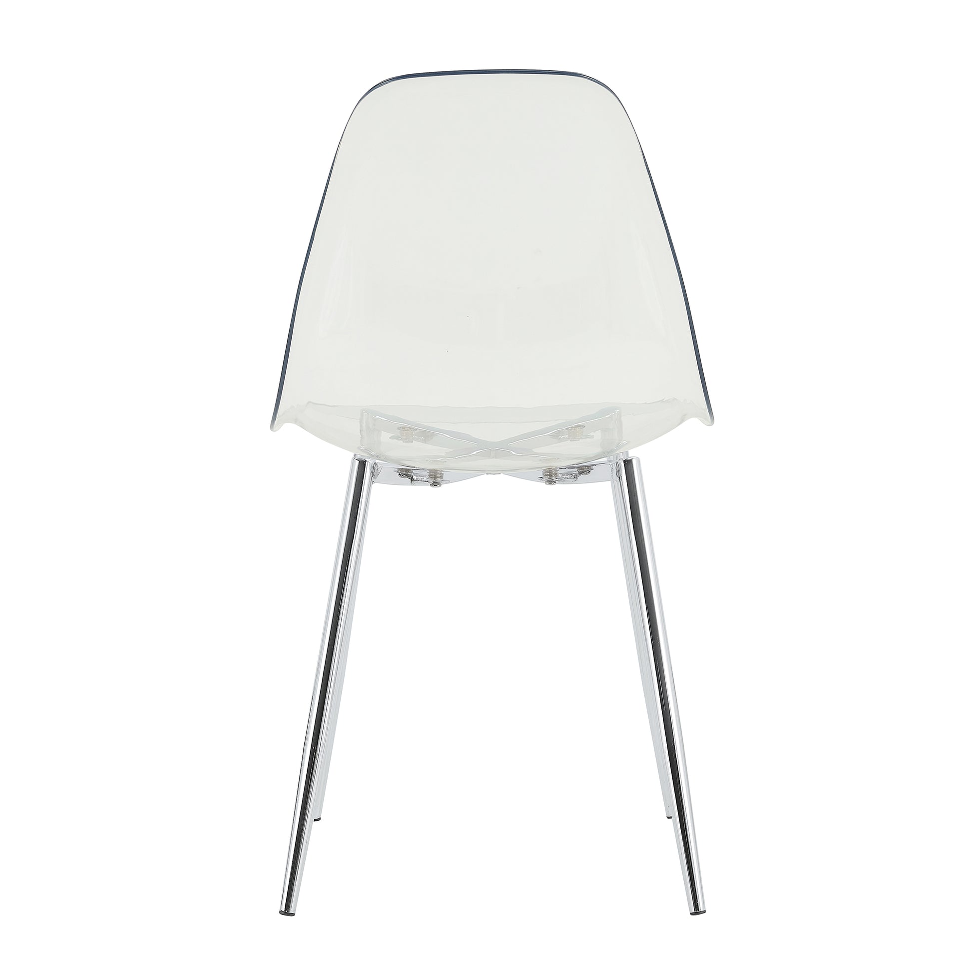 Modern Simple Transparent Dining Chair Plastic Chair Armless Crystal Chair Nordic Creative Makeup Stool Negotiation Chair Set Of 4 And Plating Metal Legw115164140,Tw 1200 Transparent Plastic