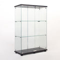 Two Door Glass Display Cabinet 3 Shelves With