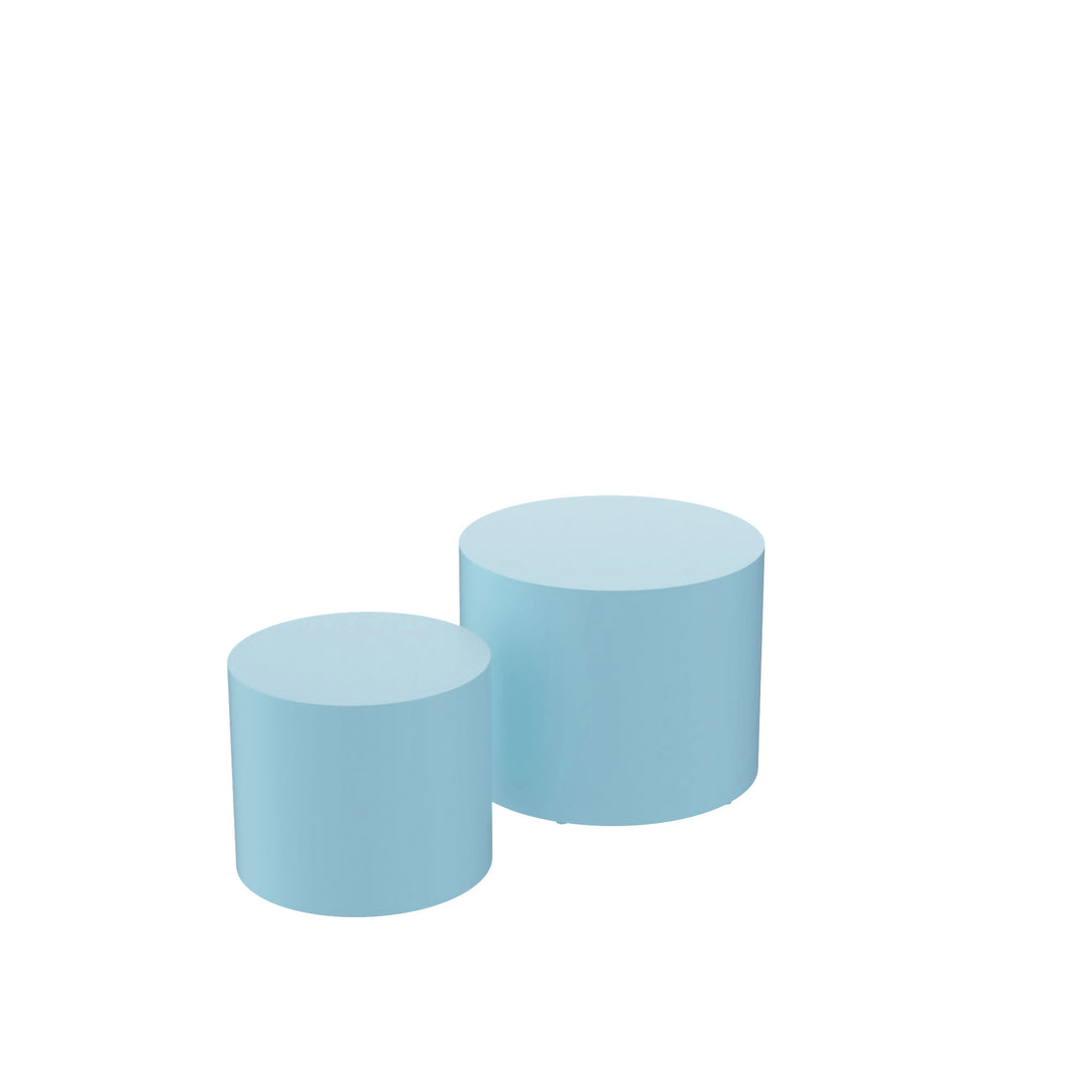 Nesting Table Set Of 2 Mdf Side Table Round Shape Blue Blue Mdf