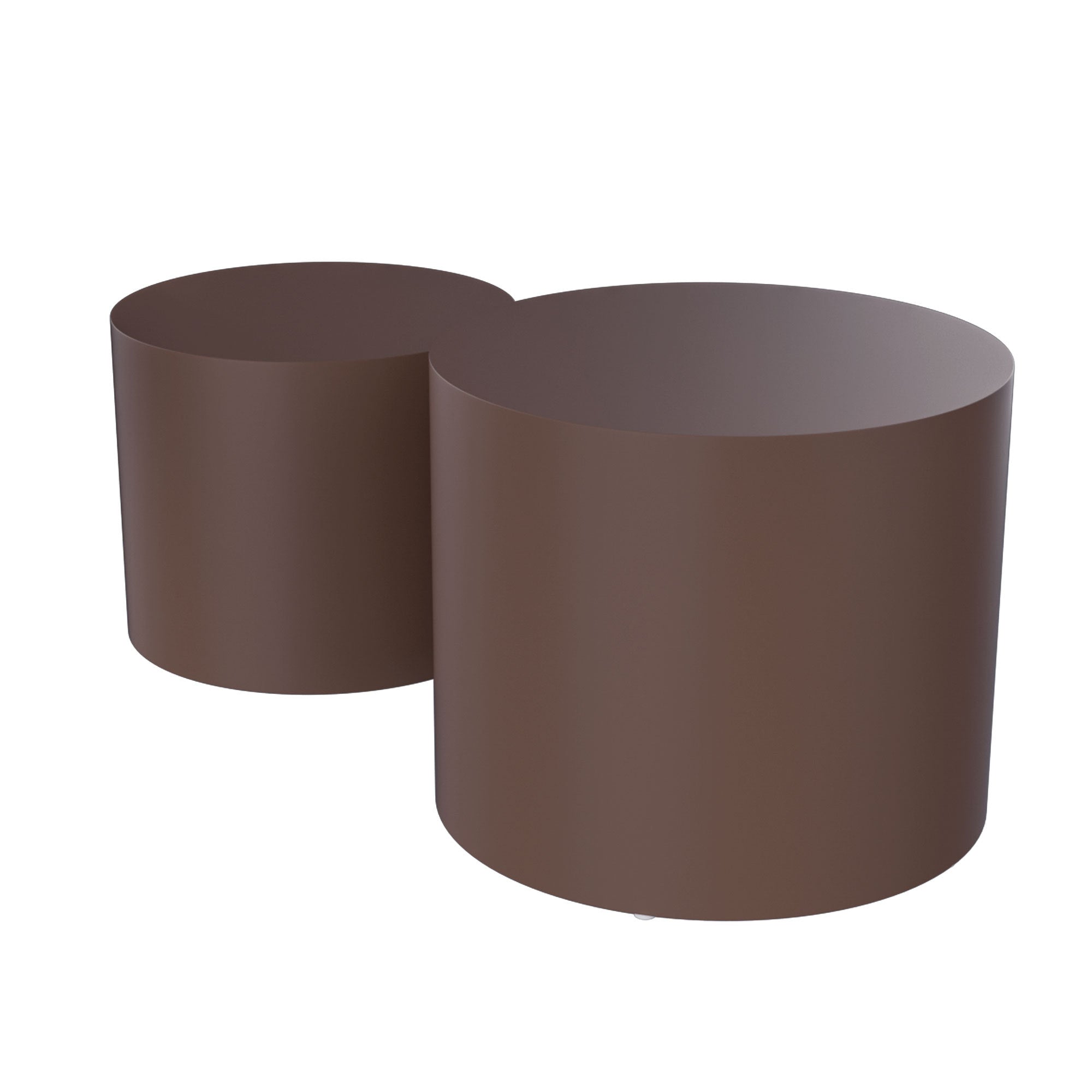 MDF Nesting table Set of 2 Rround Side Table Brown dark brown-mdf