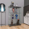 Two Door Glass Display Cabinet 3 Shelves With