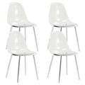 Modern Simple Transparent Dining Chair Plastic Chair Armless Crystal Chair Nordic Creative Makeup Stool Negotiation Chair Set Of 4 And Plating Metal Legw115164140,Tw 1200 Transparent Plastic