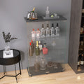 Two Door Glass Display Cabinet 3 Shelves With