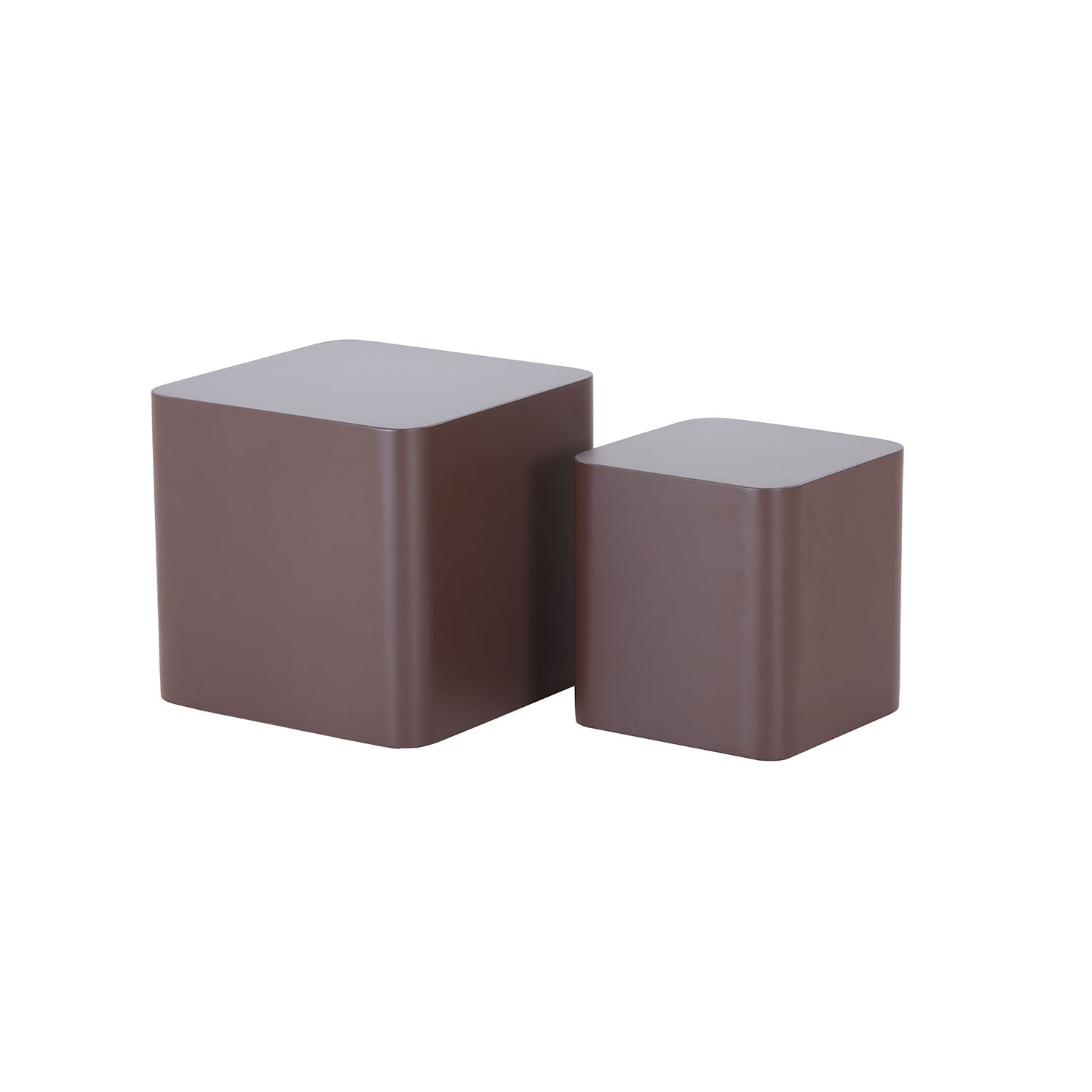 Mdf Nesting Table Set Of 2 Chocolate Brown Dark Brown Mdf