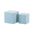 Nesting Table Set Of 2 Mdf Side Table Blue Light Blue Mdf