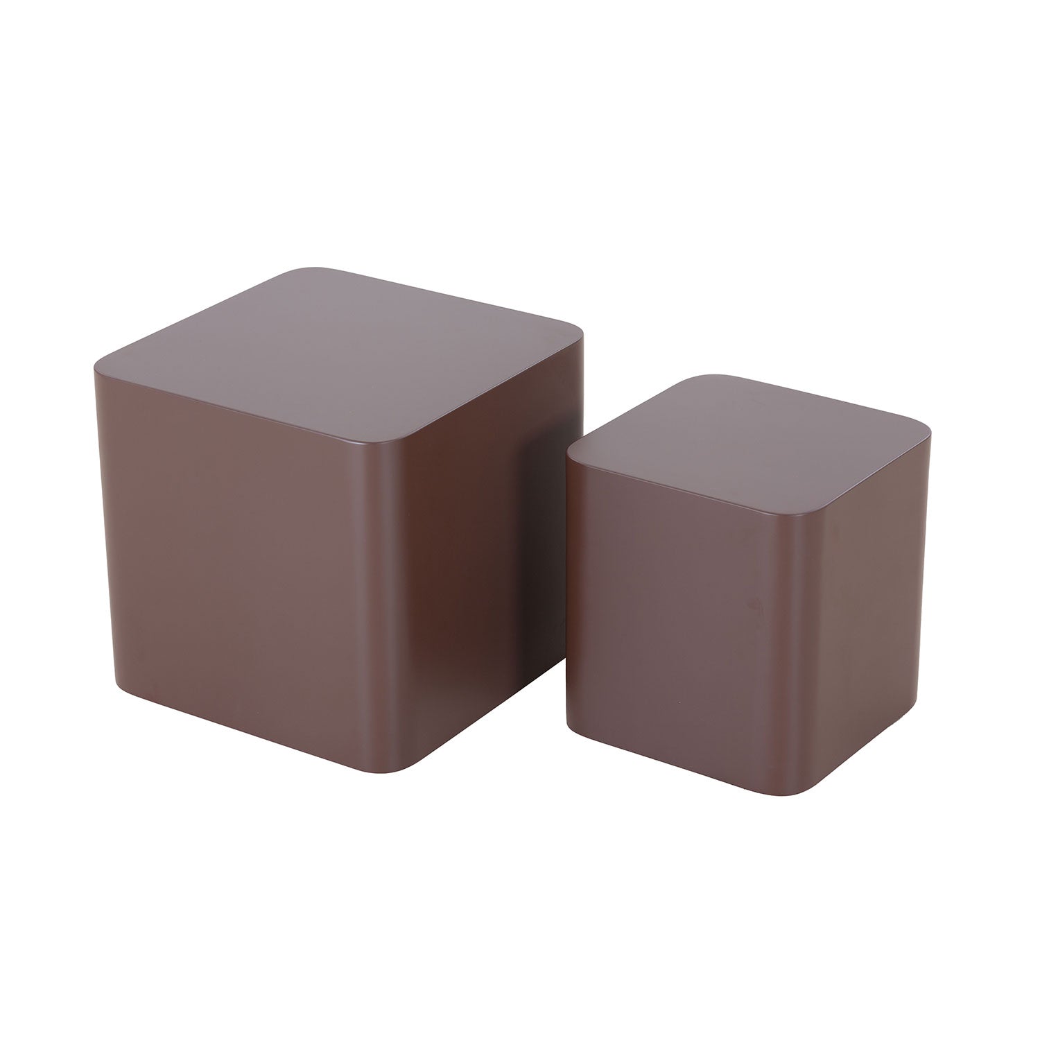 Mdf Nesting Table Set Of 2 Chocolate Brown Dark Brown Mdf