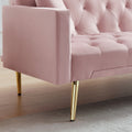 Pink Convertible Folding Futon Sofa Bedsleeper Sofa Couch For Compact Living Space. Pink Wood Primary Living Space Tufted Back Square Arms Foam Velvet