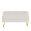 CREAM WHITE 2 SEATER SOFA cream white-wood-tufted back-velvet-2 seat