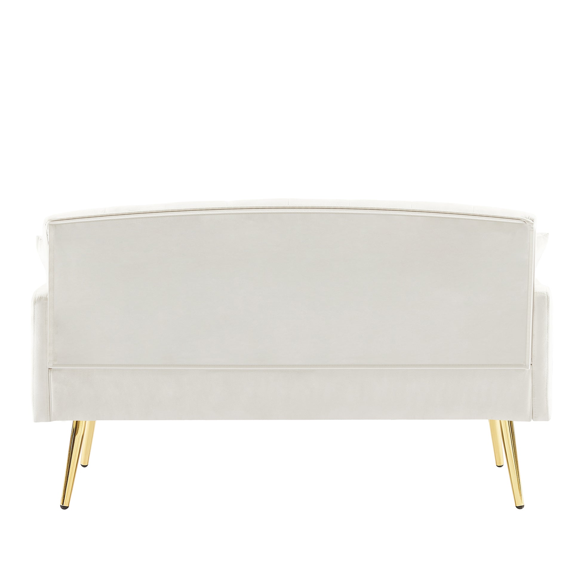 CREAM WHITE 2 SEATER SOFA cream white-wood-tufted back-velvet-2 seat