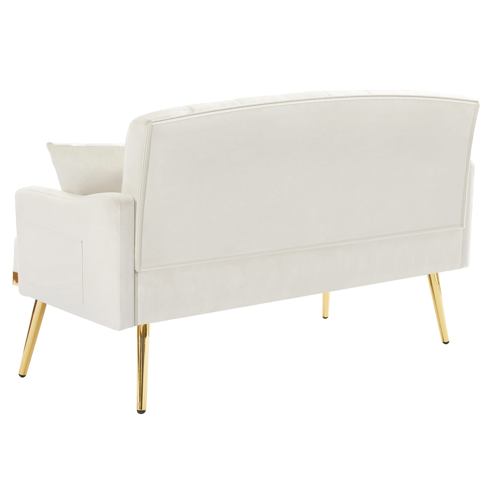 CREAM WHITE 2 SEATER SOFA cream white-wood-tufted back-velvet-2 seat