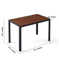 Creative Design Veneered Mdf Wood Structure Rectangular Walnut Dining Table Walnut Brown Distressed Finish Dining Room Modern Floor Mount Rectangular Powder Coated Mdf