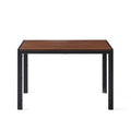 Creative Design Veneered Mdf Wood Structure Rectangular Walnut Dining Table Walnut Brown Distressed Finish Dining Room Modern Floor Mount Rectangular Powder Coated Mdf