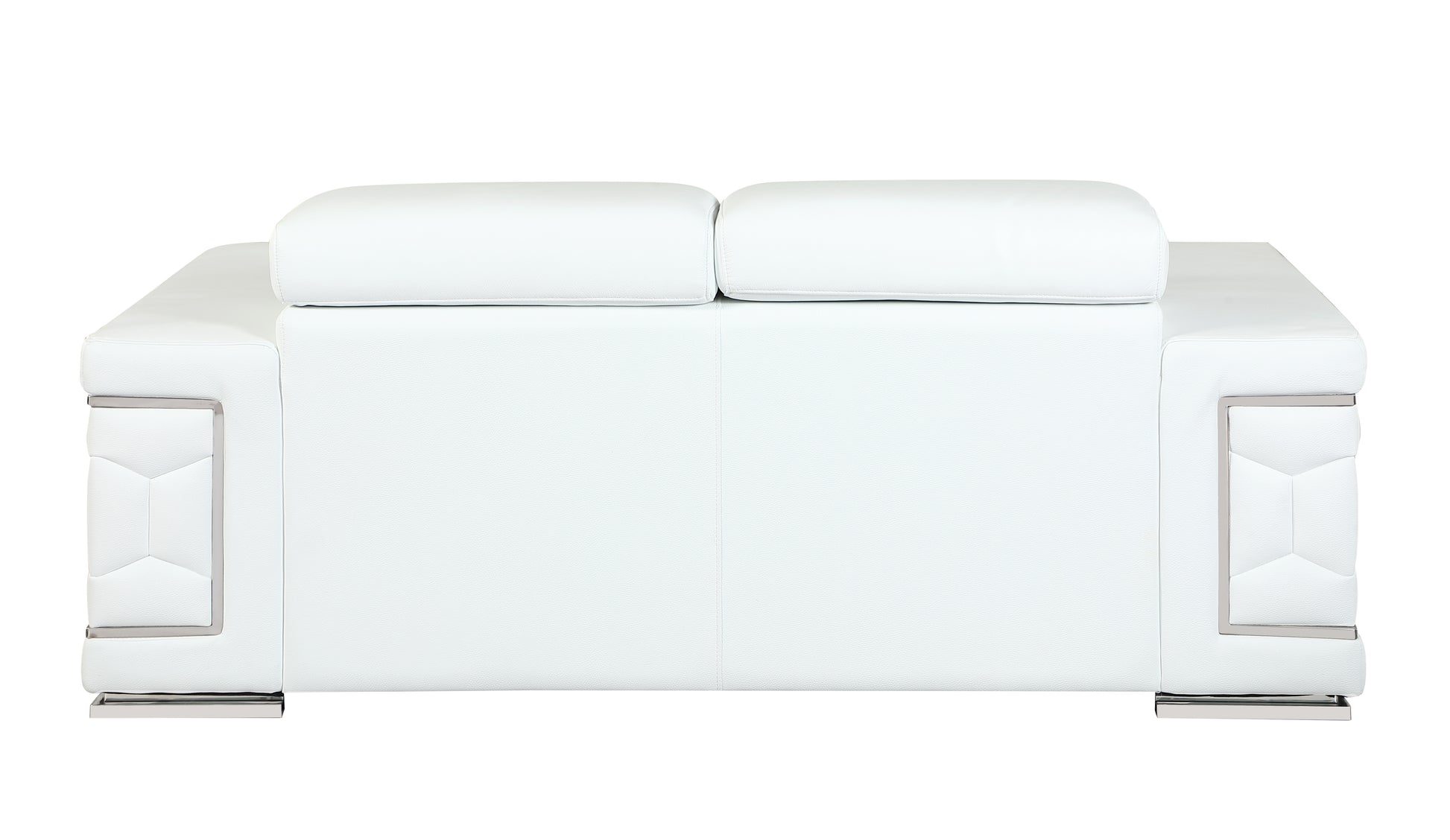 Top Grain Italian Leather Loveseat White Foam Leather