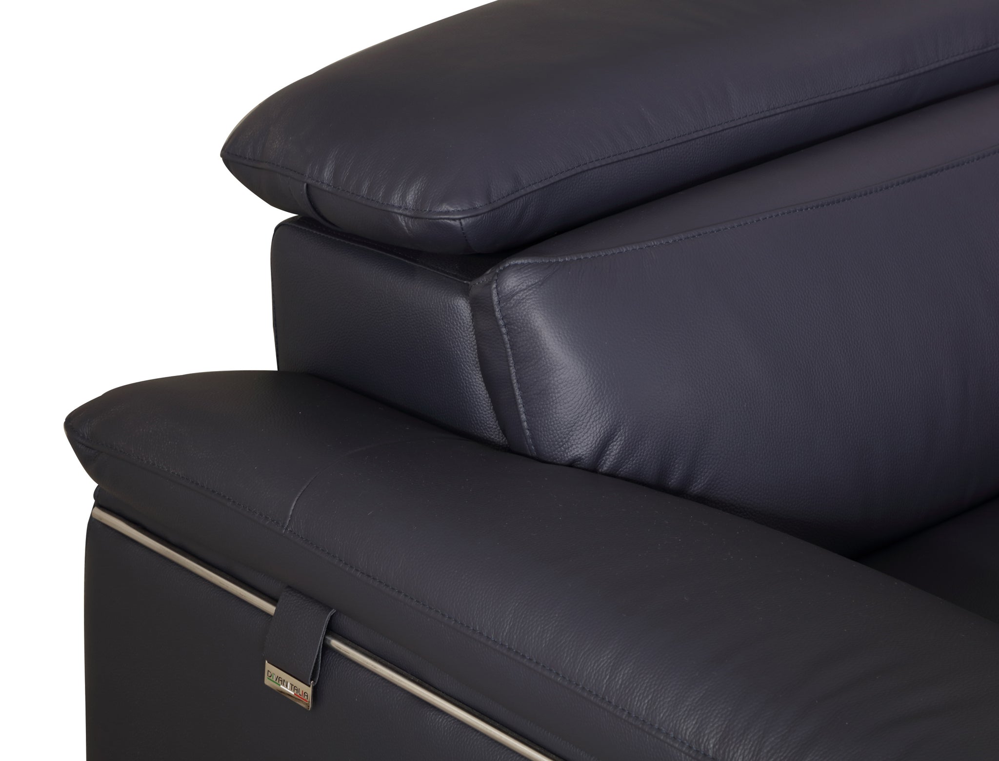 Top Grain Italian Leather Chair navy-foam-leather