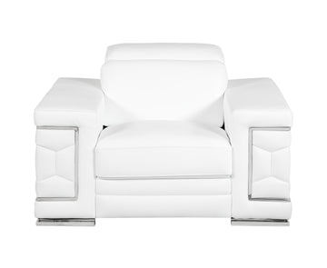 Top Grain Italian Leather Chair White Foam Leather