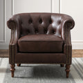 Ophelia Button Tufted Accent Chair Brown Foam Fabric