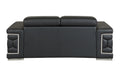 Top Grain Italian Leather Loveseat Black Foam Leather